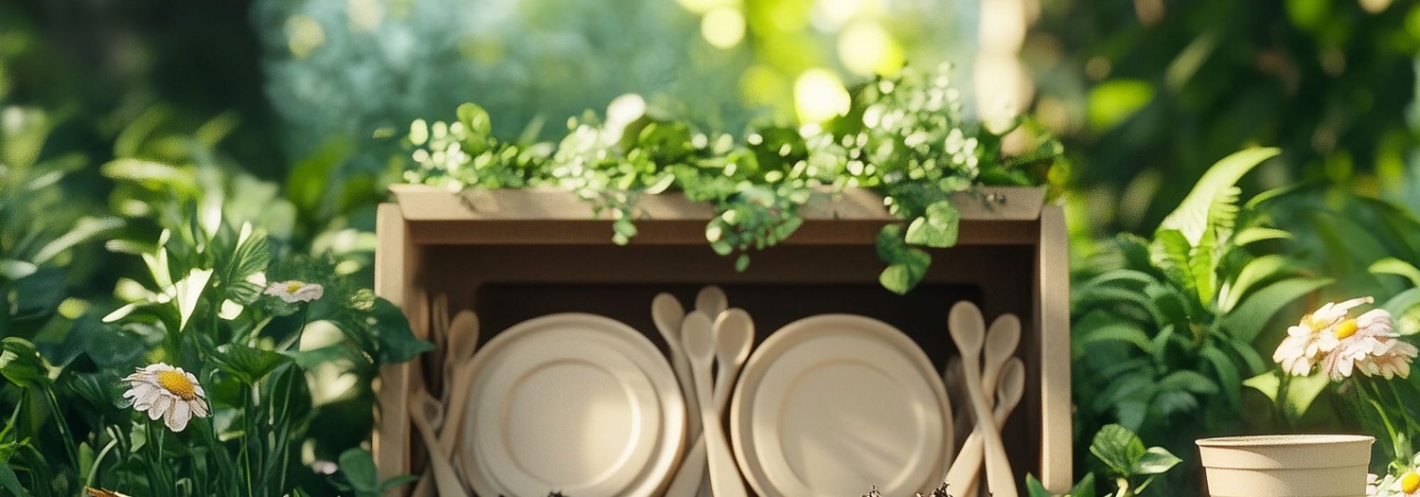 Bioaffin Produktbeispiel für heimkompostierbares Einweggeschirr aus Biokunststoff, hergestellt aus Comp.verde.“